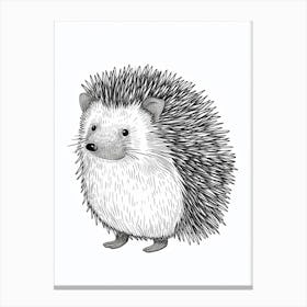 B&W Hedgehog 2 Canvas Print
