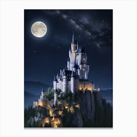 Castle At Night 6 Canvas Print