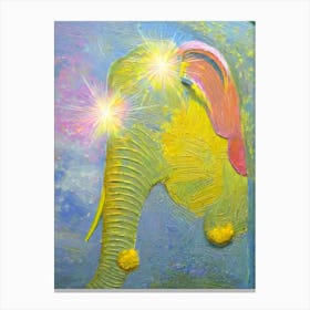 Elephant With Stars Canvas Print
