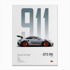 Porsche 911 Gt3 Rs Car Canvas Print