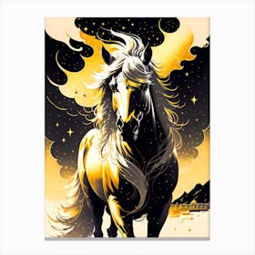 Horse In The Night Sky Canvas Print