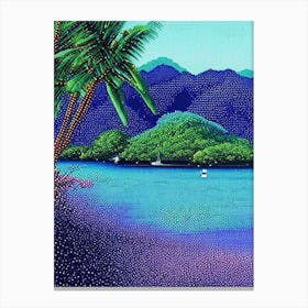 Fiji Pointillism Style Tropical Destination Canvas Print