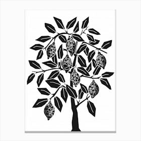 Lemon Tree Simple Geometric Nature Stencil 1 Canvas Print
