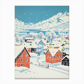 Winter Snow Zurich   Switzerland Snow Illustration Canvas Print