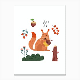 Cute Animal Squirrel Canvas Print