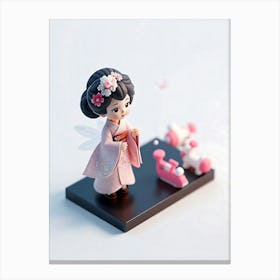 Cute Geisha Sculpture Canvas Print