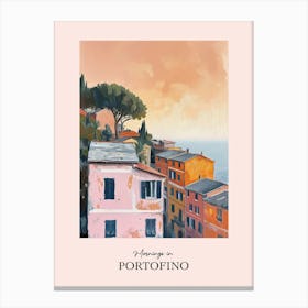 Mornings In Portofino Rooftops Morning Skyline 4 Canvas Print