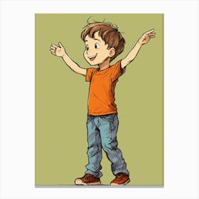 Little Boy With Arms Outstretched Canvas Print