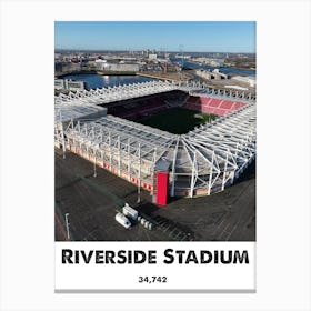 Riverside Stadium, Boro, Middlesbrough, Football, Art, Wall Print Canvas Print