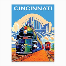 Locomotive On Cincinnati Railroad Canvas Print