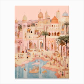 Hurghada Egypt 1 Vintage Pink Travel Illustration Canvas Print