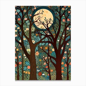 William Morris Full Moon In The Forest 11 Canvas Print