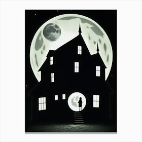 Full Moon In The Haunting House Canvas Print