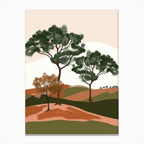 Three Trees In A Field 1 Canvas Print