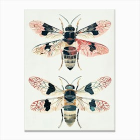 Colourful Insect Illustration Hornet 2 Canvas Print