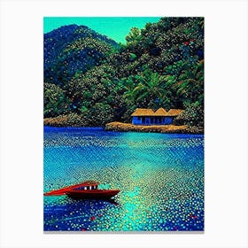 Koh Chang Thailand Pointillism Style Tropical Destination Canvas Print