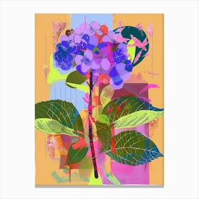 Hydrangea 2 Neon Flower Collage Canvas Print
