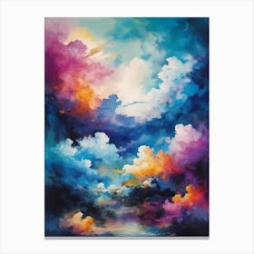 Abstract Glitch Clouds Sky (11) Canvas Print