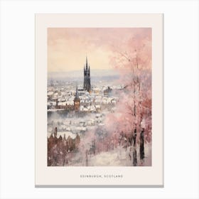 Dreamy Winter Painting Poster Edinburgh Scotland 6 Canvas Print