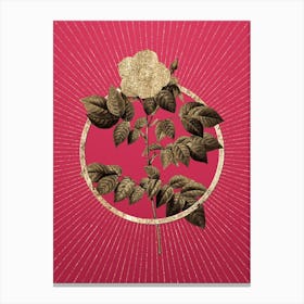 Gold Leschenault's Rose Glitter Ring Botanical Art on Viva Magenta n.0095 Canvas Print