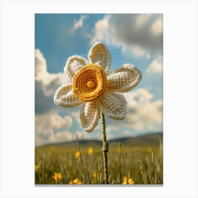 Daffodil Knitted In Crochet 3 Canvas Print