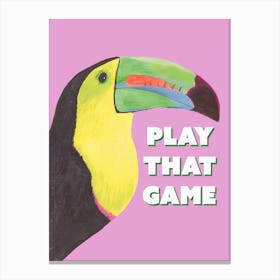 Toucan Play That Game In Pink Canvas Print
