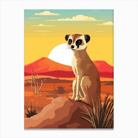 Meerkat In The Desert Canvas Print