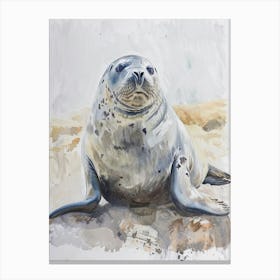 Elephant Seal Pastel Watercolour 4 Leinwandbild