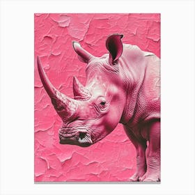 Pink Rhino Retro Collage 4 Canvas Print