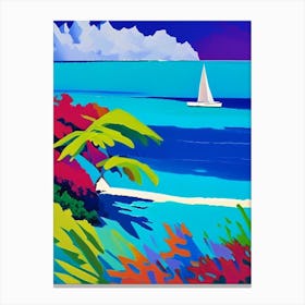 Ambergris Cay Turks And Caicos Colourful Painting Tropical Destination Canvas Print