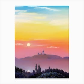 Sunset On The Hill Canvas Print