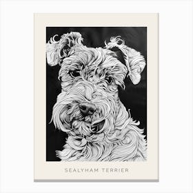 Sealyham Terrier Dog Line Art 3 Poster Canvas Print