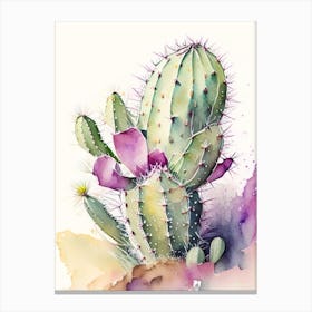 Prickly Pear Cactus Storybook Watercolours 1 Canvas Print