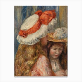 Girls With Hats, Pierre Auguste Renoir Canvas Print