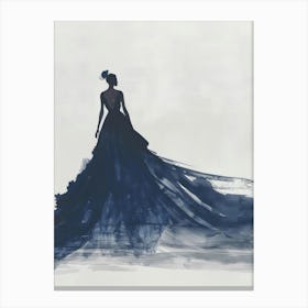 Woman In A Blue Dress Canvas Print