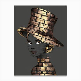 Black Woman In A Hat Canvas Print