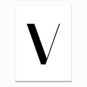 Letter V.Classy expressive letter. Canvas Print