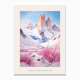 Dreamy Winter National Park Poster  Torres Del Paine National Park Argentina 2 Canvas Print