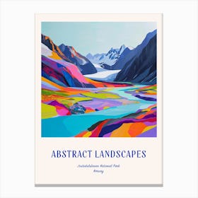 Colourful Abstract Jostedalsbreen National Park Norway 2 Poster Blue Canvas Print