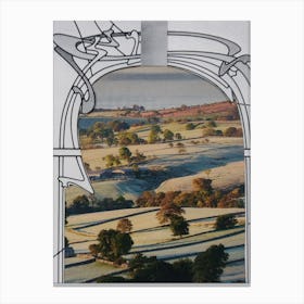 Living Room Wall Art, Frosty Morning, View From A Window Canvas Print