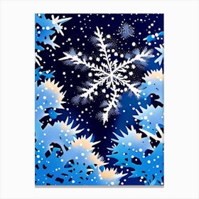 Fernlike Stellar Dendrites, Snowflakes, Pop Art Matisse 2 Canvas Print