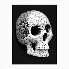 Skull With Terrazzo 3 Patterns Doodle Canvas Print