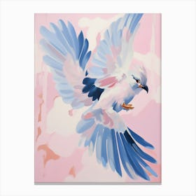 Pink Ethereal Bird Painting Blue Jay 4 Canvas Print