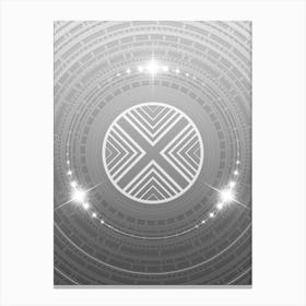 Geometric Glyph in White and Silver with Sparkle Array n.0160 Canvas Print