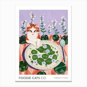 Foodie Cats Co Cat And Green Ravioli Canvas Print