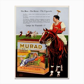 Murad Cigarette Advert, 1921 Canvas Print