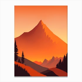 Misty Mountains Vertical Composition In Orange Tone 282 Canvas Print