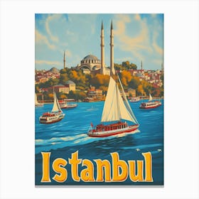 Aihrgdesign A 1970s Inspired Travel Poster For Istanbul 2 Canvas Print