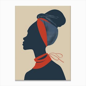 Silhouette Of African Woman 23 Canvas Print