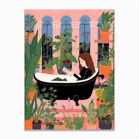 Girl In A Bathtub 1 Canvas Print